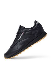 BLACK Reebok Classic Leather Shoes, image 3