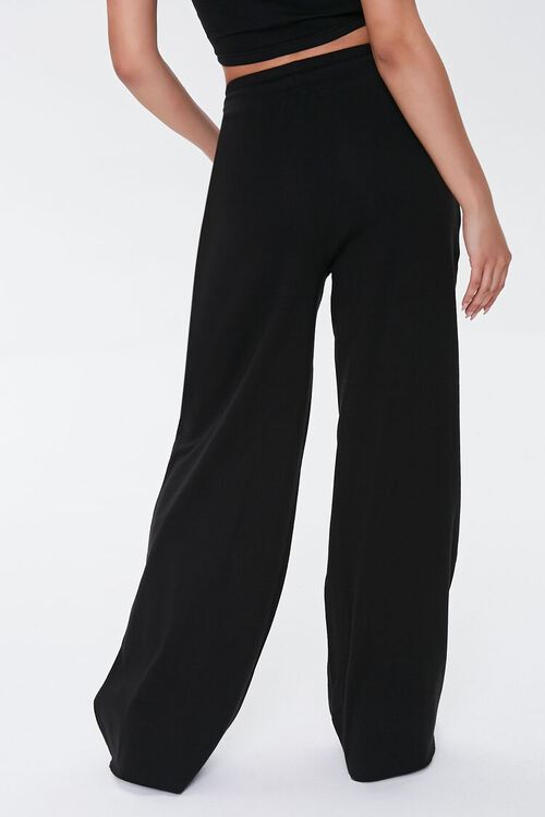 BLACK Wide-Leg Drawstring Sweatpants, image 4