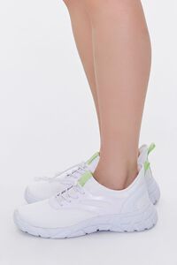 WHITE/LIME Recycled Lace-Up Low-Top Sneakers, image 2