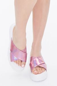 WHITE/MULTI Iridescent Flatform Sandals, image 4