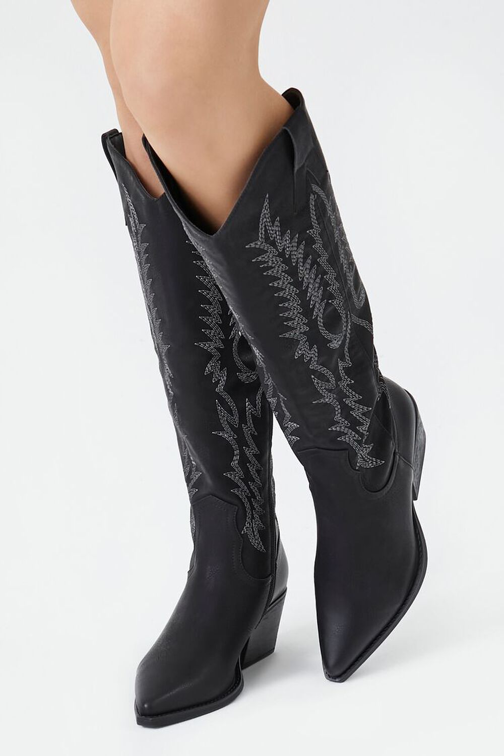 Faux Leather Cowboy Boots