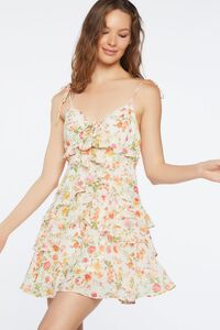 CREAM/MULTI Floral Print Mini Dress, image 6
