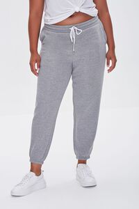 HEATHER GREY Plus Size French Terry Joggers, image 2