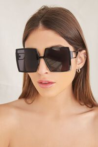 BLACK/BLACK Cutout Square Sunglasses, image 1
