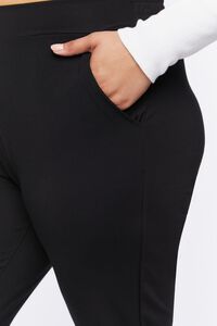 BLACK Plus Size Wide-Leg Slit Pants, image 6
