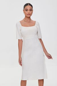 CREAM Linen-Blend Cutout M-Slit Dress, image 1
