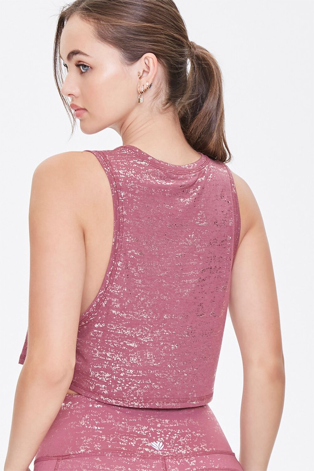 MAUVE Active Marled High-Low Tank Top, image 3