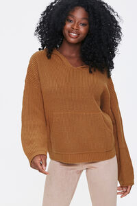 CAMEL Hooded Drop-Sleeve Sweater, image 2