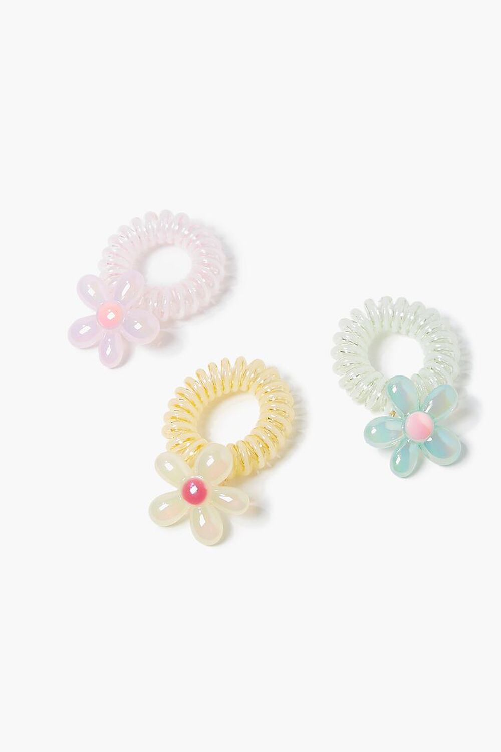PINK/MULTI Floral Spiral Hair Tie Set, image 1