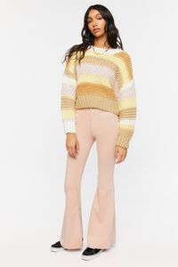 DUSTY PINK Faux Suede Mid-Rise Flare Pants, image 5