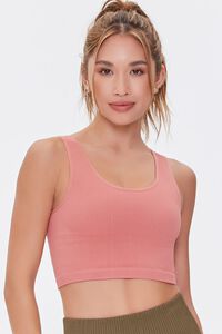 FADED ROSE Seamless Ribbed Sports Bra, image 1