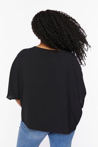 BLACK Plus Size Twisted High-Low Top, image 3
