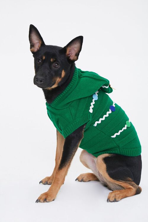 GREEN/MULTI Christmas Tree Dog Sweater, image 2