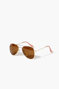 GOLD/BROWN Girls Aviator Sunglasses (Kids), image 2