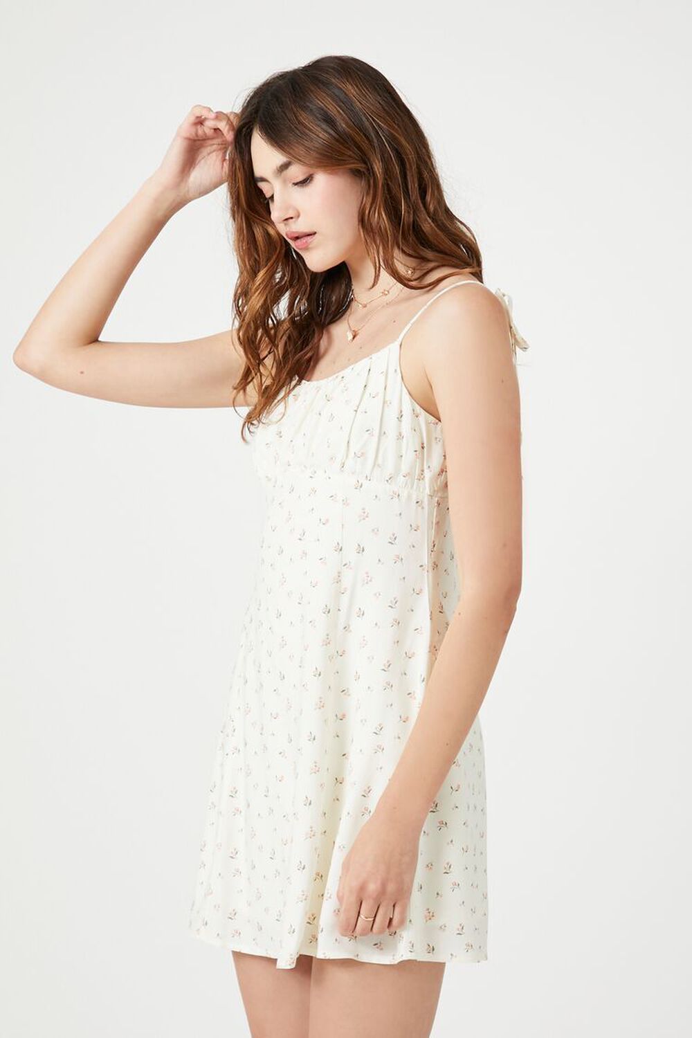 WHITE/MULTI Floral Print Cami Mini Dress, image 2
