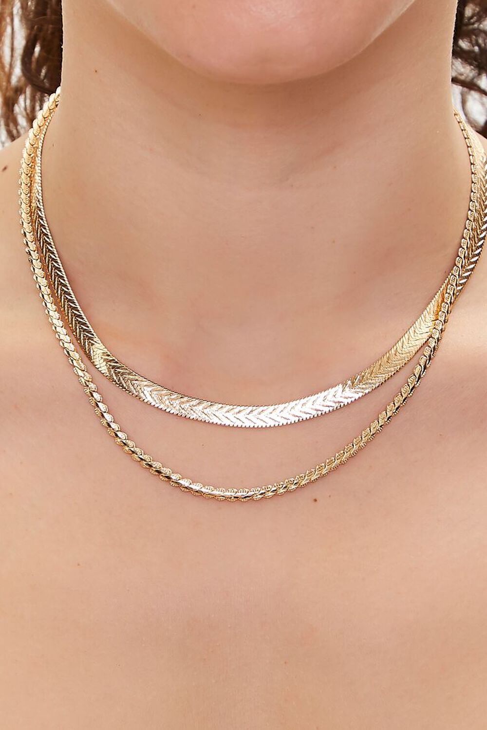 GOLD Serpentine Layered Necklace, image 1