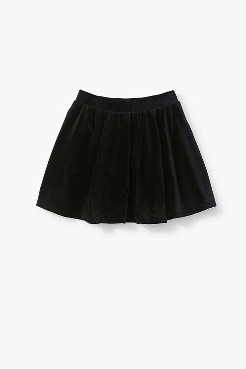 BLACK Girls Velvet Skater Skirt (Kids), image 2
