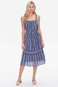 BLUE/MULTI Striped Fit & Flare Dress, image 4