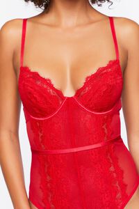 TOMATO Sheer Lace-Trim Teddy, image 4