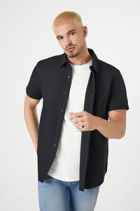 BLACK Short-Sleeve Oxford Shirt, image 1