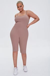 TAUPE Plus Size Ribbed Cami Romper, image 4