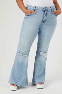 LIGHT DENIM Plus Size Stretch-Denim Flare Jeans, image 1