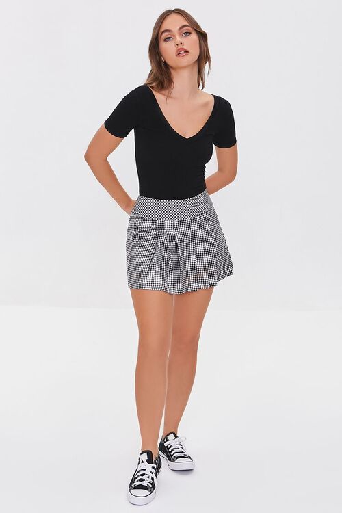 BLACK/WHITE Gingham Mini Skirt, image 5