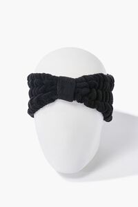BLACK Plush Bow Headwrap, image 1