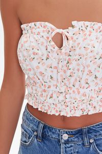 IVORY/PEACH  Floral Print Tube Top, image 5