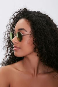 GOLD/GOLD Round Tinted Sunglasses, image 2