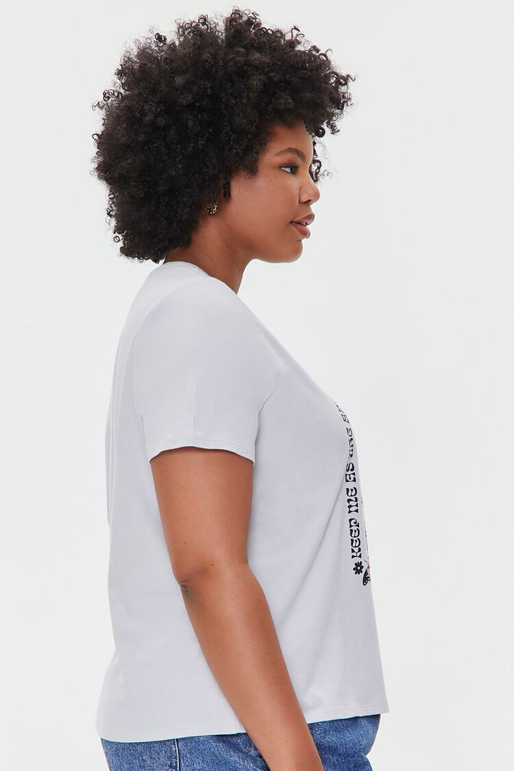 CHARCOAL/MULTI Plus Size Organically Grown Cotton Graphic Tee, image 2
