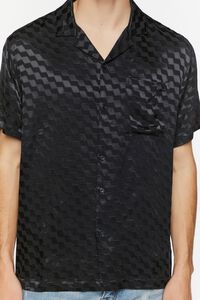 BLACK Satin Checkered Shirt, image 5