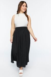 BLACK Plus Size A-Line Maxi Skirt, image 5