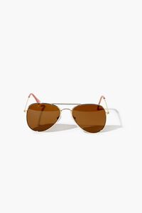 GOLD/BROWN Girls Aviator Sunglasses (Kids), image 1
