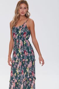 HUNTER GREEN/MULTI Floral Print Maxi Dress, image 4