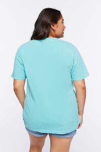 TEAL/MULTI Plus Size Happy Face Graphic Tee, image 3