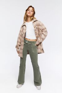 TAN/BROWN Plaid Button-Front Shacket, image 5