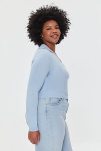 Plus Size Split-Neck Fitted Sweater, image 2