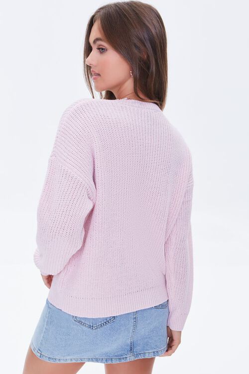 PINK Ribbed Drop-Sleeve Sweater, image 4