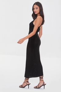 BLACK Crochet Leg-Slit Dress, image 2