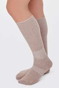 OATMEAL Ribbed Knee-High Socks, image 1