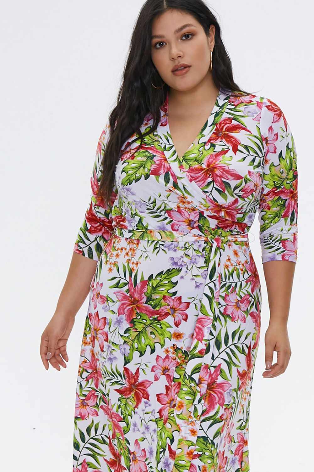 Plus Size Tropical Floral Dress