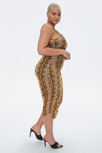 MUSTARD/MULTI Plus Size Snake Print Dress, image 2