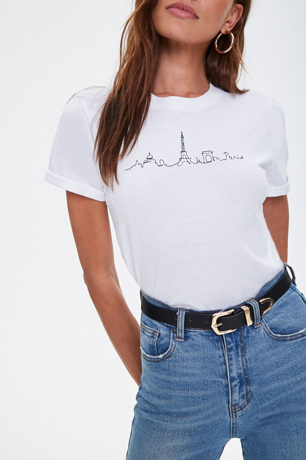 Embroidered Paris Graphic Tee, image 1