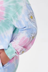 PINK/MULTI Plus Size Daisy Graphic Tie-Dye Pullover, image 5