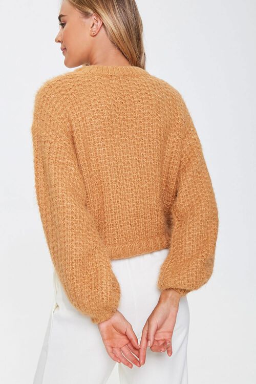 CAMEL Fuzzy Knit Ribbed Sweater, image 3