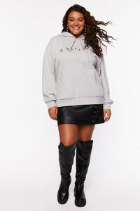 GREY/MULTI Plus Size Faux Pearl Amour Hoodie, image 4