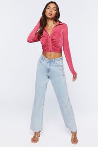 WINE Ruched Cropped Shirt, image 4