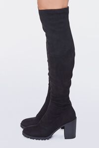 BLACK Faux Suede Over-the-Knee Boots, image 2