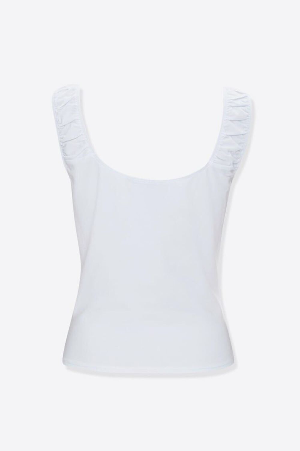WHITE Ruched-Strap Tank Top, image 2